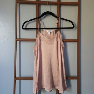 Pink Lace Trim Cami Top